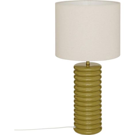 Lampe à Poser en Céramique "Vinus" 69cm Kaki (1/5)