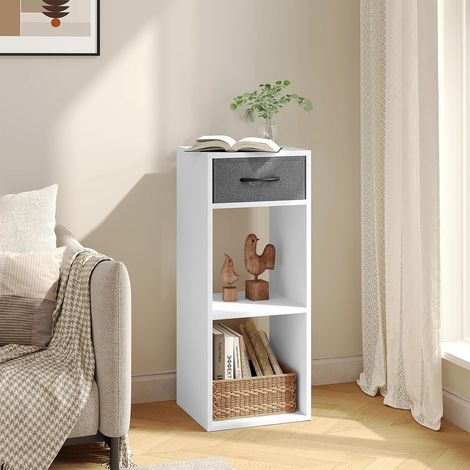 WOLTU Libreria Design Moderno a 3 Livelli con Cassetto, Bianco (1/5)