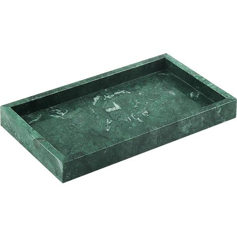Plateau de salle de bain rectangulaire en marbre vert, 28 x 16 x 3 cm, plateau de rangement en marbre pour cuisine, comptoir