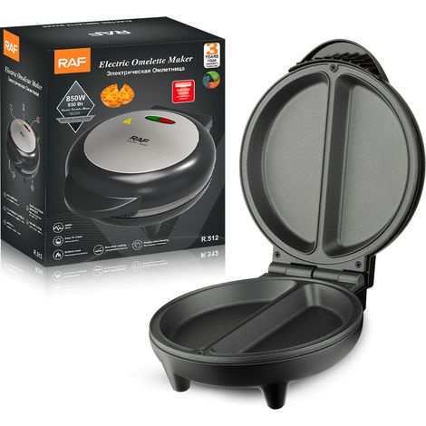 Appareil à petit-déjeuner électrique RAF avec plaque de cuisson profonde, grill à pizza et sandwich, crêpière à double face. (1/4)