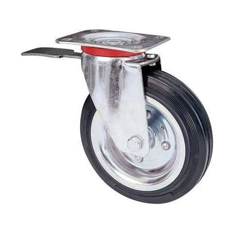 RUOTA A FORCELLA GIREVOLE + FERMO 80BIS AVO