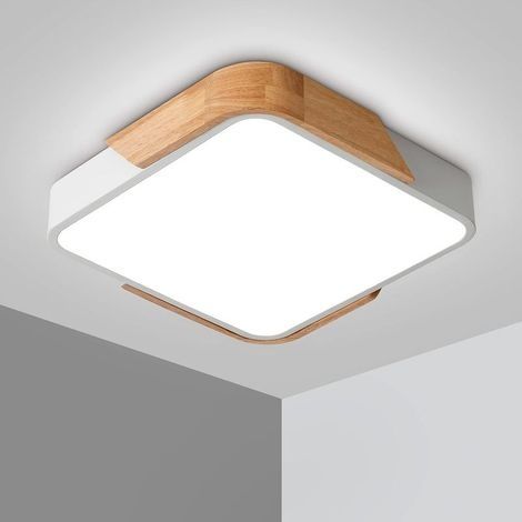 Plafonnier LED 18W Lampe Plafond avec Télécommande Luminosité Réglable Luminaire Salle de Bain Carré Ultra Mince Moderne pour Maison Bureau Chambre Salon Cuisine Balcon Couloir, Blanc 30 cm (1/4)