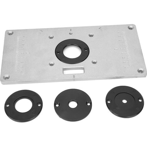 Plaque d'insertion pour table de défonceuse en alliage d'aluminium avec anneau pour le travail du bois 235 mm x 120 mm x 8 mm (1/5)
