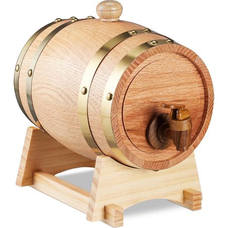 Barril de Whisky con Grifo, 1,25L Madera de Roble