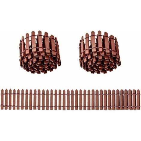 Mini Clôture Jardin 3 Pièces en Bois Flexible pour Bordure Paysage et Décoration Extérieure (1/4)