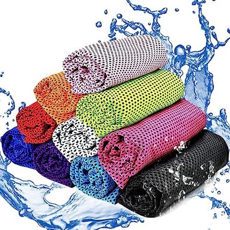 10 Stück Kühlendes Handtuch, Cooling Towel,Mikrofaser Handtuch, Kühltücher, Strandtuch mit Kühlfunktion für Fitness Sport Yoga, Golf, Camping, Strand, Training, Reisen, Yogahandtücher