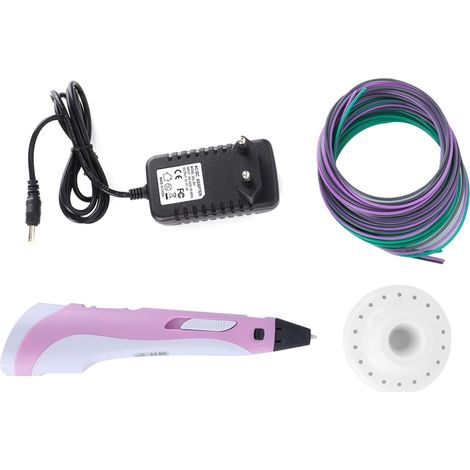 Professioneller 3D-Stift mit OLED-Display, PLA/ABS-kompatibel, für DIY-Projekte, Jugendliche und Erwachsene, EU-Stecker 100–240 V, Pink (1/5)