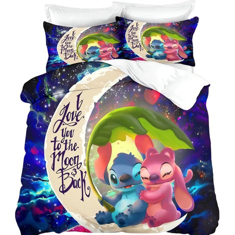 Housse de couette en polyester à aiguille simple, motif dessin animé, ensemble de literie pour enfants avec taie d'oreiller C-155X220 (1/5)