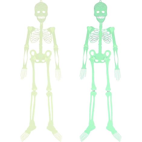 Esqueleto luminoso de Halloween, 2 piezas de esqueleto luminoso de Halloween, esqueleto luminoso de Halloween de 90 cm, esqueleto luminoso brillante para la festividad de Halloween. (1/5)
