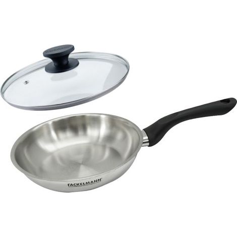 Set poêle 20 cm en inox et couvercle verre Fackelmann Geneva (1/5)
