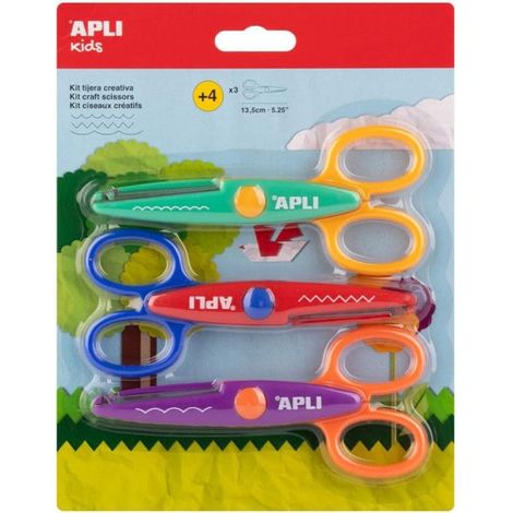 Ciseaux créatifs - Dentelés, vagues et zig-zag - 3 paires - Enfant - 13,5cm - Sécurité - Dès 4 ans - Loisirs créatifs (1/5)