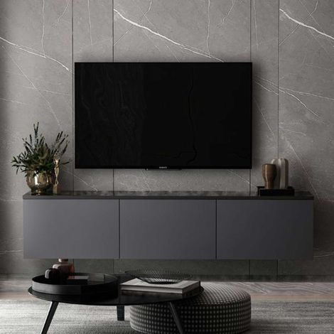 Neon Meuble TV 100 % MÉLAMINE Anthracite (1/5)