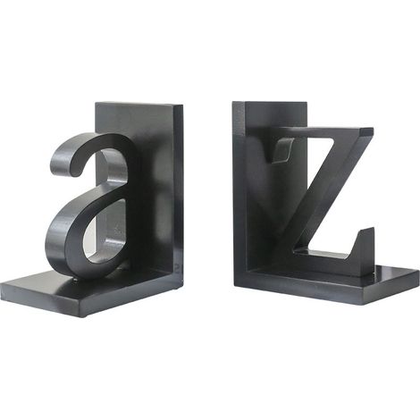 Deux serre-livres en forme de lettres de A à Z, antidérapants, adaptés à la décoration intérieure et à l'organisation des étagères.