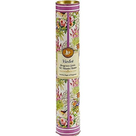 Set mit Räucherstäbchen in einer Dose – Veilchen (12 x 30 Stück) + Ständer