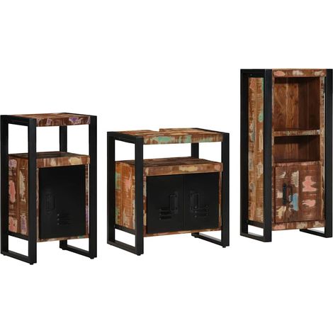 Set di mobili per il bagno 3 pcs Legno Recuperato Massello vidaXL (1/5)