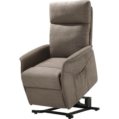 LISSONE - Fauteuil Relax et Releveur Electrique Tissu Taupe (1/5)