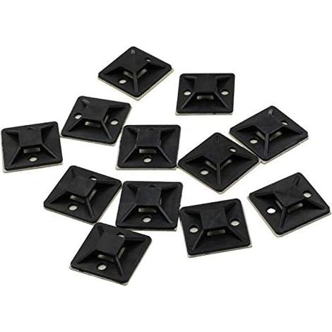100pcs Support Cable Blanc 30x30mm avec Adhesif Fort pour Attache Cable et Serre Cable Plastique, Base de Fixation Murale pour Collier de Serrage Plastique et Gestion des Fils Electriques Maison