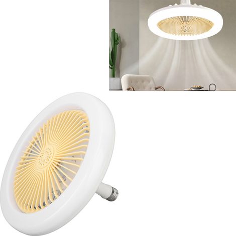 Ventilateur de plafond lumineux LED 30 W, 25 cm (9,8 pouces), petit modèle silencieux avec diffuseur d'huiles essentielles E27, idéal pour la chambre à coucher. (1/5)