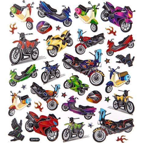 Pegatinas decorativas para MOTOCICLETAS, Scooters, 34 unidades. (1/2)
