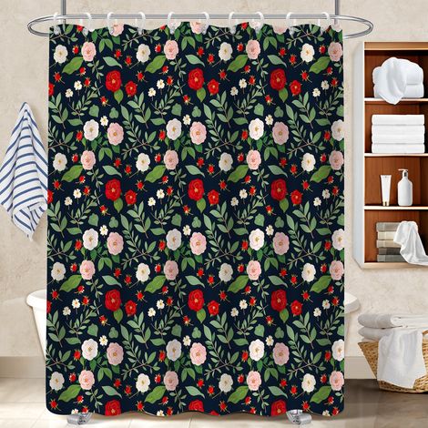 Rideau de douche 180x180 avec motif polyester pour salle de bain pour protéger le sol des éclaboussures efficacement (1/5)