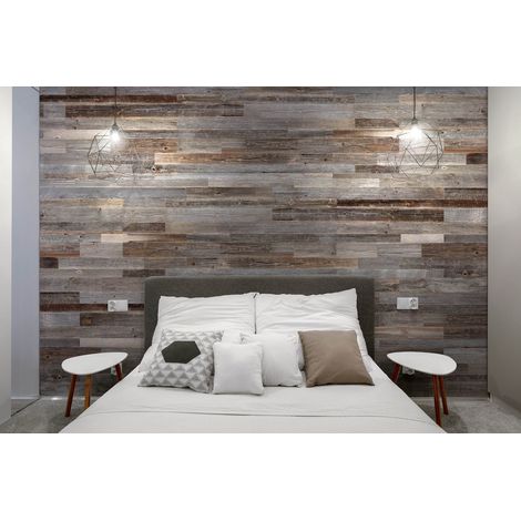 Panneau Mural Bois Récupéré Silver - Bois de Grange Ancien Gris Naturel - Parement Décoratif Recyclé - 1m² par Boîte - Lambris