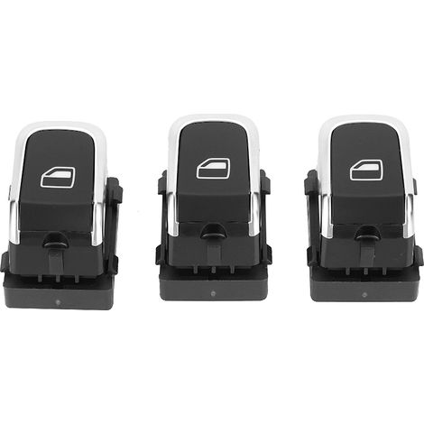 Satz elektrischer Fensterheberknöpfe für Audi A4/S4 B8 (2008–2012) – 4-teilig, schwarzes ABS – kompatibel mit Links- und Rechtslenker (1/5)