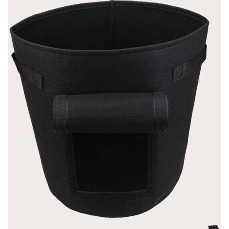 5 x 7 gallon planting bags planting bags. breathable and durable pots. garden planting bags with window and handles for potatoes carrots tomatoes (black) (1/5)