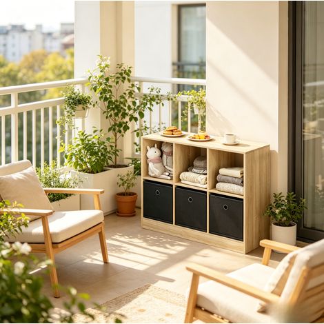 Mobile a cubi con 3 cassetti in tessuto 80 cm OKMYHOME (1/5)