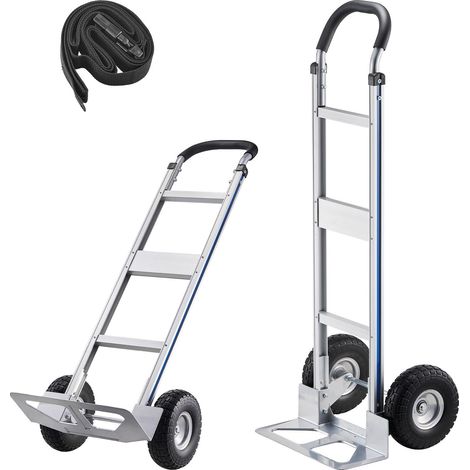 Transpalette à main, capacité 226,9 kg, robuste avec roues antidérapantes et poignée, alliage d'aluminium portable, sangle de fixation incluse, pour déménagement maison, bureau, entrepôt. (1/5)