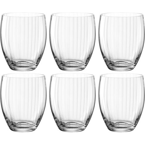 Lot de 6 verres à eau, lavables au lave-vaisselle, en verre, à jus, 380 ml, transparents (1/5)