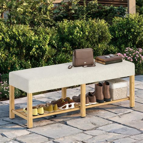 Console en lino Sintético Madera de Caucho 140 x 44 x 48 cm (1/5)