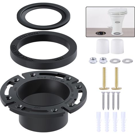 Kit de junta para inodoro de RV y brida de piso de 3'', diseñado para RV serie 300/310/320, reemplaza la brida de enchufe 385345892, la junta de descarga 385311658 y la junta de base 385311652, kit co (1/5)