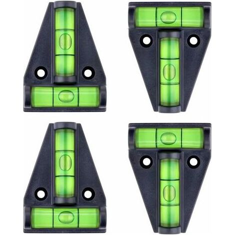 Kleine magnetische T-förmige Wasserwaage mit zwei Libellen. 4er-Set, für Wohnmobilzubehör, Stabilisatoren, Kameras oder andere Geräte zum Nivellieren. (1/5)
