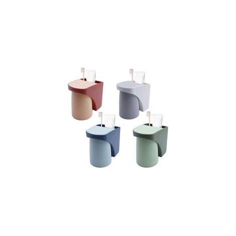 Porte-Brosses à Dents 4 Pièces Support de Rangement pour Salle de Bain, Porte-Gobelet avec Ventouse Organisateur pour Dentifrice et Brosse à Dents Lot de 4 Supports Murales (1/5)