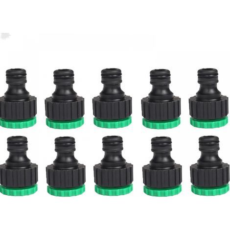 Hose connector - Garden tap adapter - Threaded - For 3/4" to 1/2" taps - 10 pieces (1/5)