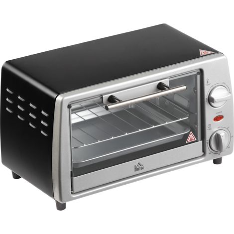 Mini four électrique 10 L réglable 100-230°C minuterie 60 min grille plateau 36,5 x 26 x 22 cm