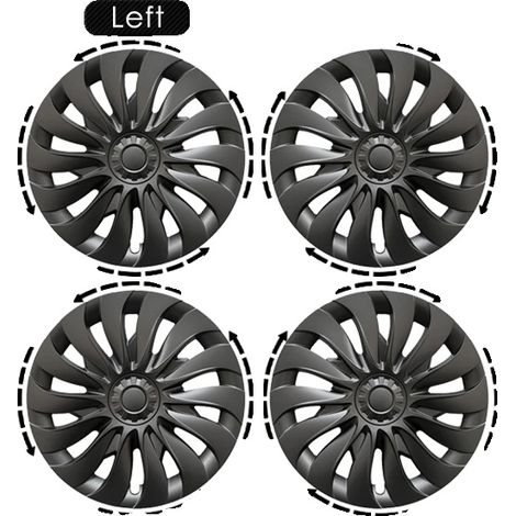 Tapa central de rueda, compatible con Tesla Model 3 Highland, plástico ABS duradero, negro mate. (1/2)