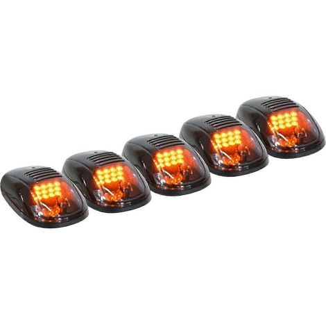 Lot de 5 plafonniers extérieurs de voiture à 12 LED, feux de toit et feux de signalisation supérieurs, compatibles avec les modèles T6, T7, XTL et RAM (jaune). (1/5)