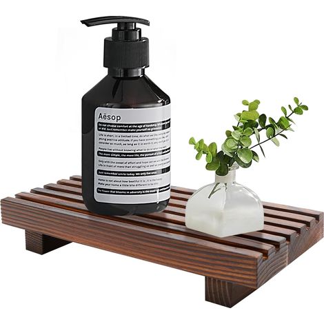 Support En Bois Pour Savon - Plateau De Lavabo De Cuisine Et De Salle De Bain - Hauteur 4 cm - Dimensions 22 x 10 x 4 cm - 1 Pièce (1/5)