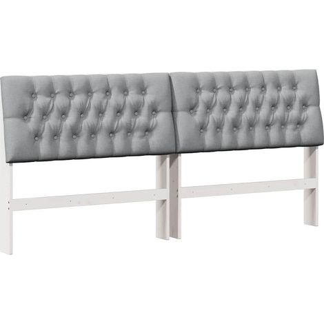 Tête de lit,Décoration murale capitonnée Gris clair 200 cm Pin massif CFW628309 (1/5)