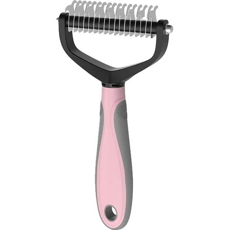 Cepillo desenredante para mascotas, herramienta de aseo, diseño ergonómico, rosa L (1/2)