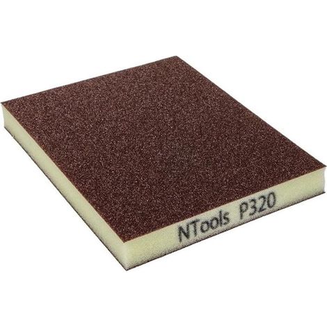 Éponge de ponçage - Abrasive - Double face - Grain 320 - 12x10cm - 20 pièces - Ntools GSD