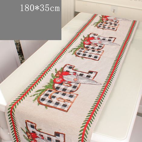 Nouveau chemin de table de Noël de Hong Kong Love, nappe de restaurant imprimée créative, décoration de bureau festive, style JOY pour les personnes âgées. (1/5)