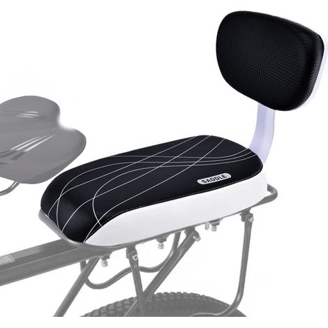 Coussin de Siège Arrière pour Vélo,Vélo Pièces Accessoires Sièges,y Compris Coussin et Dossier, Accoudoirs de Repose Pieds, Mains Courantes pour Enfant Ou Adultes