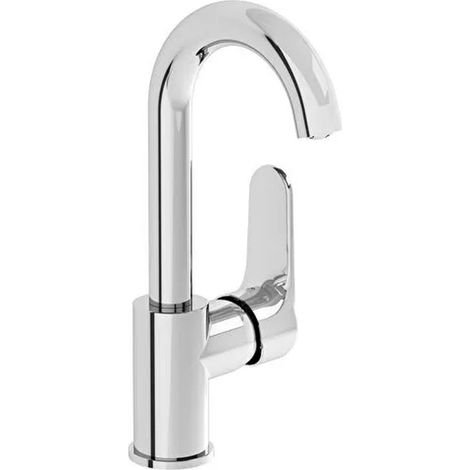 Vitra Root Round Single Lever Side Action Basin Mixer Tap - Chrome (1/4)
