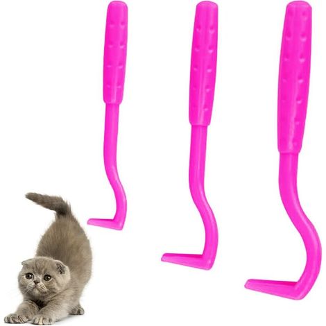 Ahlsen Pedazo de removedor de garrapatas, pinzas para eliminar garrapatas y pulgas en mascotas - rosa (1/4)