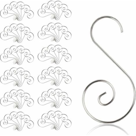 Crochets pour Boules Noël, 100 Pcs Crochet de Noël Ornement en Forme de S Cintre de Suspension pour Sapin de Noël Décoration de Fêtes (1/5)