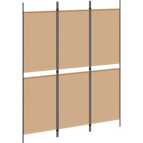 vidaXL Paravento a 3 pannelli Beige 150 x 180 cm Tessuto