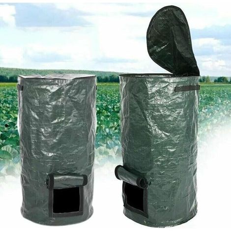 Sacs de compostage pour déchets organiques (2 Pièces, 35x60cm) - Bac composteur jardin cuisine, PE écologique fermentation rapide (1/4)