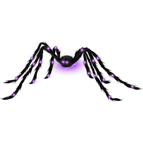 Grande araignée réaliste Velue Décoration effrayante phosphorescente Halloween Pour fêtes nocturnes Jardins Intérieur Extérieur (1/4)